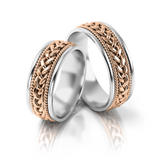 Roumee Trauringe "Palermo Poetica" in Weißgold & Rotgold