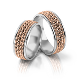Roumee Trauringe "Genoa Glamour" in Weißgold & Rotgold