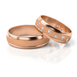 Roumee Eheringe "Desert Diamond Flow" in Rotgold