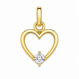 Herz-Anhänger in 333 Gelbgold mit Zirkonia