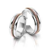 Roumee Trauringe "Venezia Eleganza" in Weißgold & Roségold