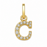 Buchstaben-Anhänger in 333 Gelbgold mit Zirkonia