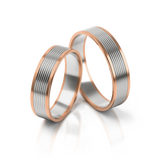 Roumee Trauringe "Sixfold Unity" in Rotgold & Weißgold