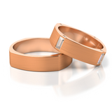 Roumee Trauringe "Quadrato Eleganza" in Rotgold