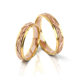 Roumee Trauringe "Celtic Eternity" in Gelbgold & Rotgold