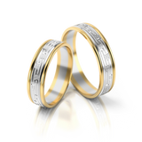 Roumee Trauringe "Corfu Elegance" in Weißgold & Gelbgold