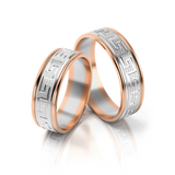 Roumee Eheringe "Mykonos Magic" in Rotgold & Weißgold