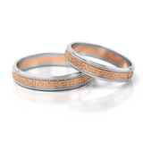 Roumee Trauringe "Santorini Sunset" in Weißgold & Rotgold