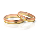 Roumee Trauringe in Rotgold & Weißgold