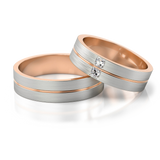 Roumee Eheringe "Manhattan Twilight Pair" in Weißgold & Rotgold