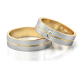 Roumee Eheringe "Manhattan Twilight Pair" in Weißgold & Gelbgold