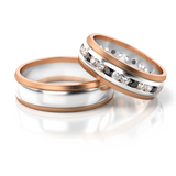 Roumee Trauringe "Panda Elegance" in Rotgold & Weißgold