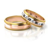 Roumee Trauringe "Panda Elegance" in Gelbgold & Rotgold