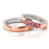 Roumee Trauringe "Kyoto Cherry Blossom" in Rotgold & Weißgold