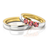 Roumee Trauringe "Kyoto Cherry Blossom" in Weißgold & Gelbgold
