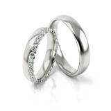 Roumee Trauringe "Crown of Love" in Weißgold
