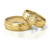 Roumee Trauringe "Waves of Love" in Gelbgold