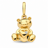 Teddy-Anhänger in 585 Gelbgold mit Zirkonia