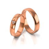 Roumee Trauringe "Tri-Love Diamond" in Rotgold