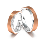 Roumee Trauringe "Sunset Symphony" in Weißgold & Rotgold