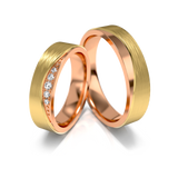 Roumee Trauringe "Sunset Symphony" in Rotgold & Gelbgold