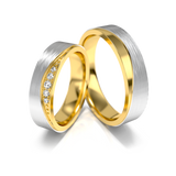 Roumee Trauringe "Sunset Symphony" in Gelbgold & Weißgold