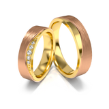 Roumee Trauringe "Sunset Symphony" in Gelbgold & Rotgold