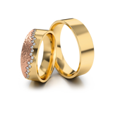 Roumee Trauringe "Mountain Majesty" in Gelbgold & Rotgold