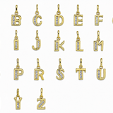 Buchstaben-Anhänger in 333er Gelbgold mit Zirkonia