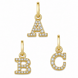 Buchstaben-Anhänger in 333 Gelbgold mit Zirkonia