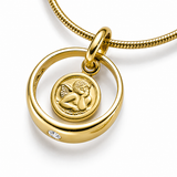 Taufring-Anhänger in 333 Gelbgold mit Zirkonia