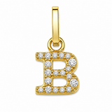 Buchstaben-Anhänger in 333 Gelbgold mit Zirkonia