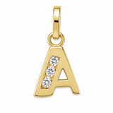 Buchstaben-Anhänger in 333er Gelbgold mit Zirkonia