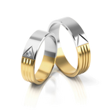 Roumee Trauringe "Gizeh Grandeur" in Weißgold & Gelbgold