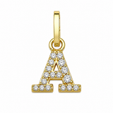 Buchstaben-Anhänger in 333 Gelbgold mit Zirkonia