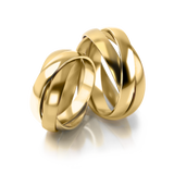 Roumee Eheringe "Triad Entwine Bands" in Gelbgold