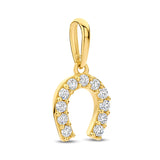 Hufeisen-Anhänger in 585 Gelbgold mit 11 Zirkonia