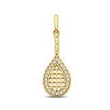 Tennisschläger-Anhänger in 585 Gelbgold mit 22 Zirkonia