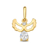 Engel-Anhänger in 585 Gelbgold mit 2 Zirkonia