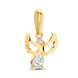 Engel-Anhänger in 585 Gelbgold mit 2 Zirkonia