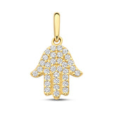 Hand der Fatima-Anhänger in 585 Gelbgold mit 32 Zirkonia