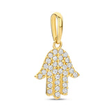 Hand der Fatima-Anhänger in 585 Gelbgold mit 32 Zirkonia