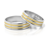Roumee Eheringe "Dune Sanddrift" in Weißgold & Gelbgold