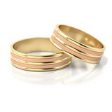 Roumee Eheringe "Dune Sanddrift" in Gelbgold & Rotgold