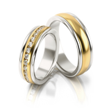 Roumee Eheringe "Lumina Aura" in Weißgold & Gelbgold