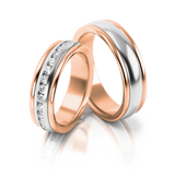 Roumee Eheringe "Lumina Aura" in Rotgold & Weißgold