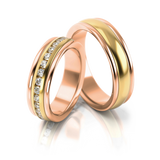 Roumee Eheringe "Lumina Aura" in Rotgold & Gelbgold