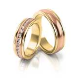 Roumee Eheringe "Lumina Aura" in Gelbgold & Rotgold