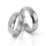Roumee Trauringe "Diamond Heart" in Weißgold