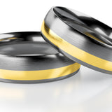 Roumee Trauringe "Linea T" aus Tantal & Gelbgold